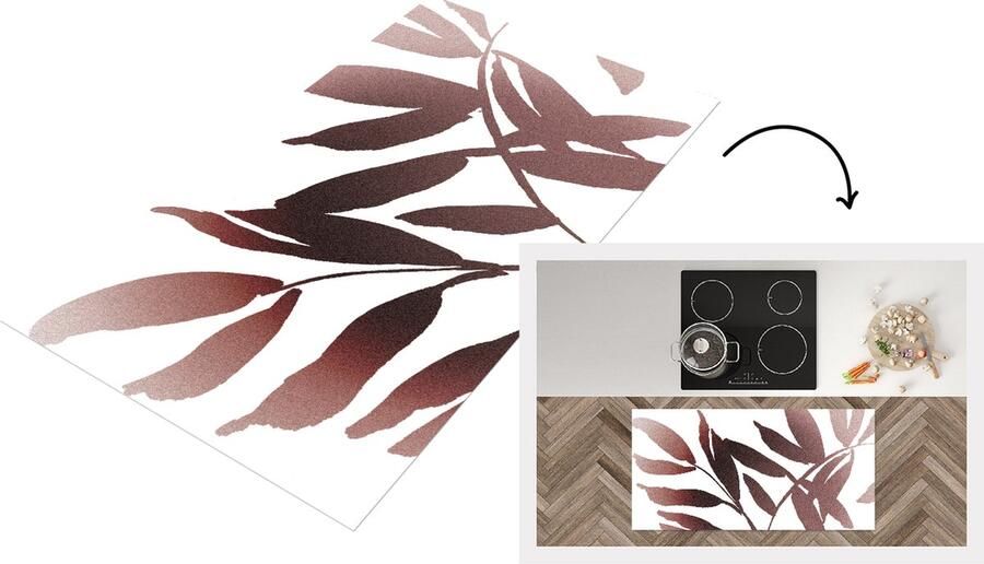 KitchenYeah Keukenloper Loper keuken Bladeren Design Abstract 120x60 cm Keukenloper vinyl