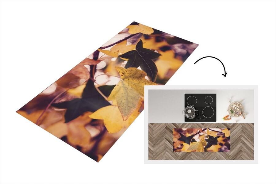 KitchenYeah Keukenloper Loper keuken Bladeren Esdoorn Herfst Seizoenen 120x50 cm Keukenloper vinyl