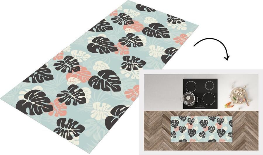KitchenYeah Keukenloper Loper keuken Bladeren Monstera Hawaii Patronen 120x50 cm Keukenloper vinyl