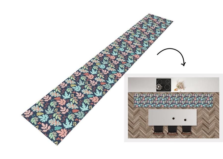 KitchenYeah Keukenloper Loper keuken Bladeren Patronen Barok 300x50 cm Keukenloper vinyl