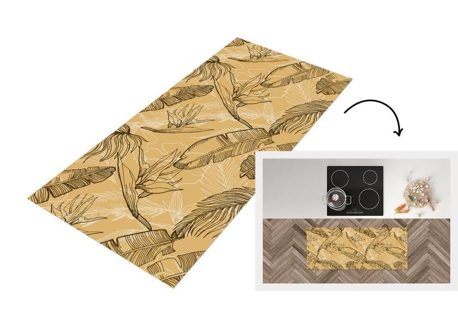 KitchenYeah Keukenloper Loper keuken Bladeren Zomer Tropisch Hawaii 120x50 cm Keukenloper vinyl