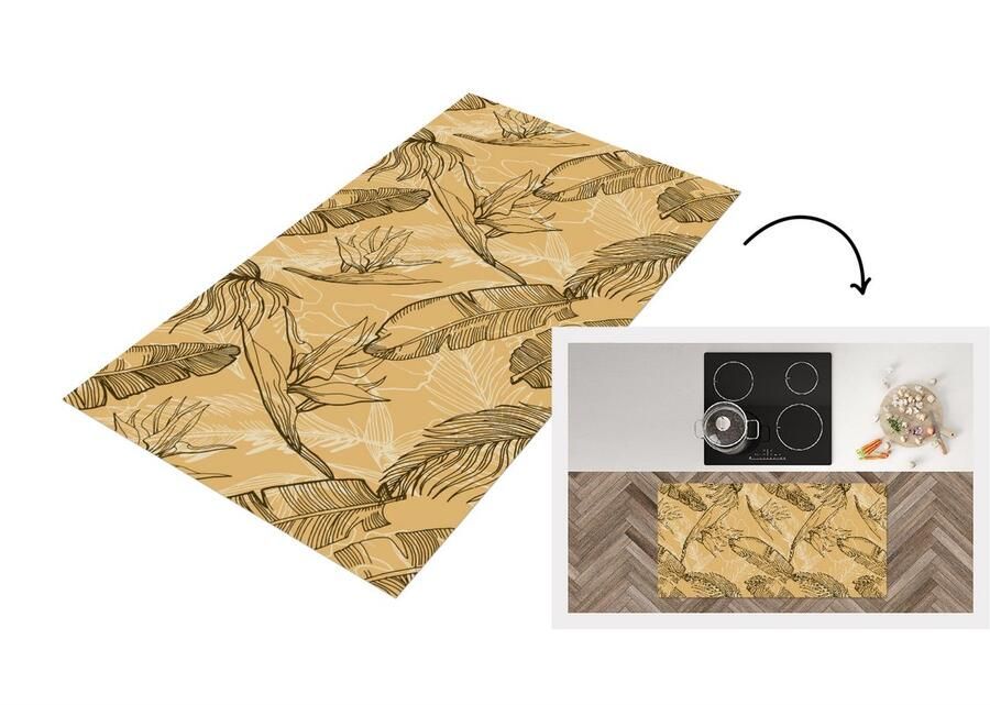 KitchenYeah Keukenloper Loper keuken Bladeren Zomer Tropisch Hawaii 120x60 cm Keukenloper vinyl