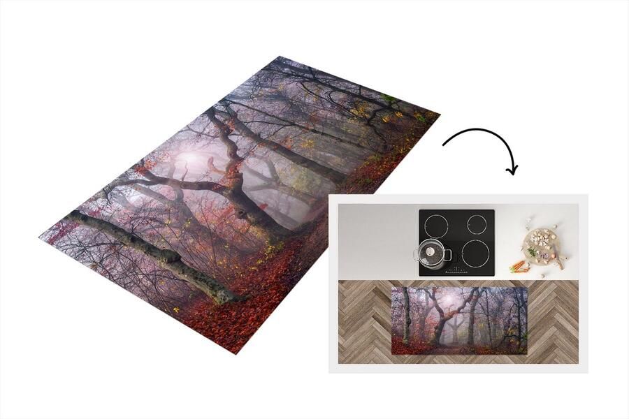 KitchenYeah Keukenloper Loper keuken Bladeren Zon Bos Bospad Natuur 120x60 cm Keukenloper vinyl