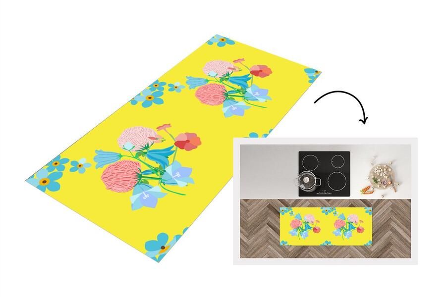 KitchenYeah Keukenloper Loper keuken Bloemen Boeket Lente Patronen 120x50 cm Keukenloper vinyl