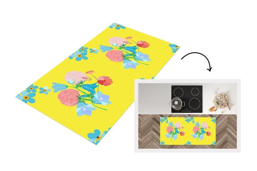 KitchenYeah Keukenloper Loper keuken Bloemen Boeket Lente Patronen 120x60 cm Keukenloper vinyl