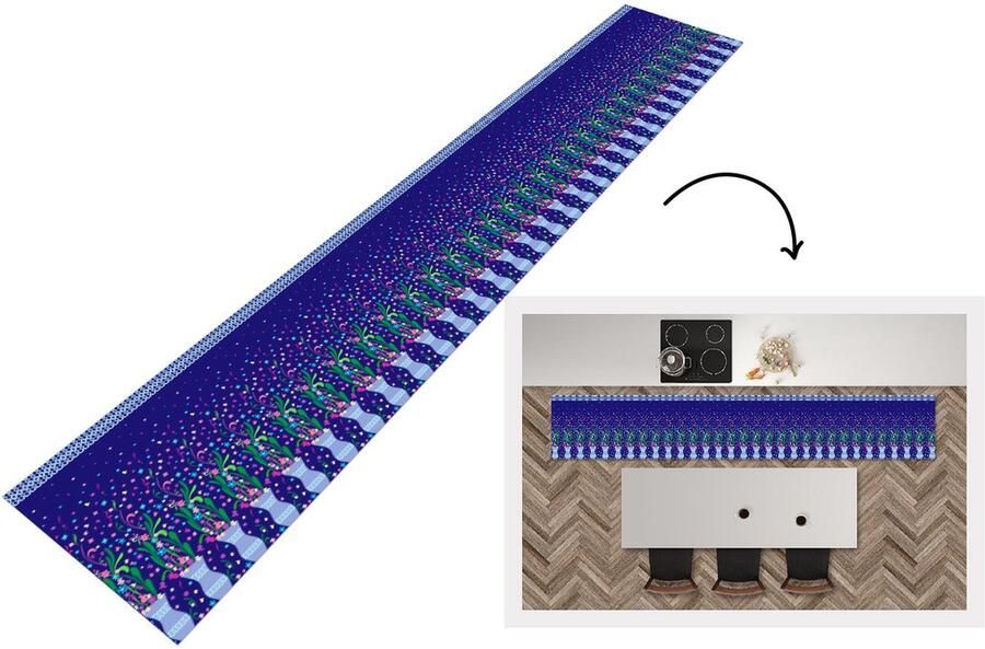 KitchenYeah Keukenloper Keukenmat Bloemen Patronen Lente 360x60 cm Keuken vloerkleed