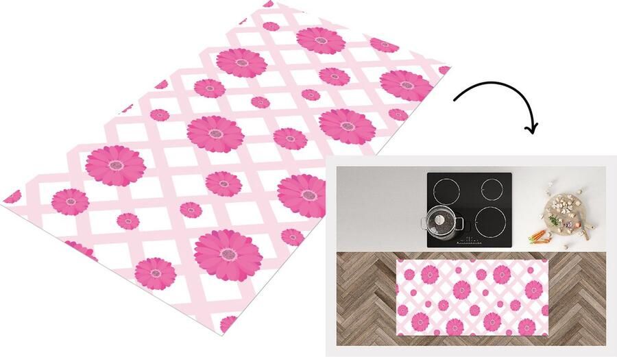KitchenYeah Keukenloper Loper keuken Bloemen Patronen Pastel 120x60 cm Keukenloper vinyl