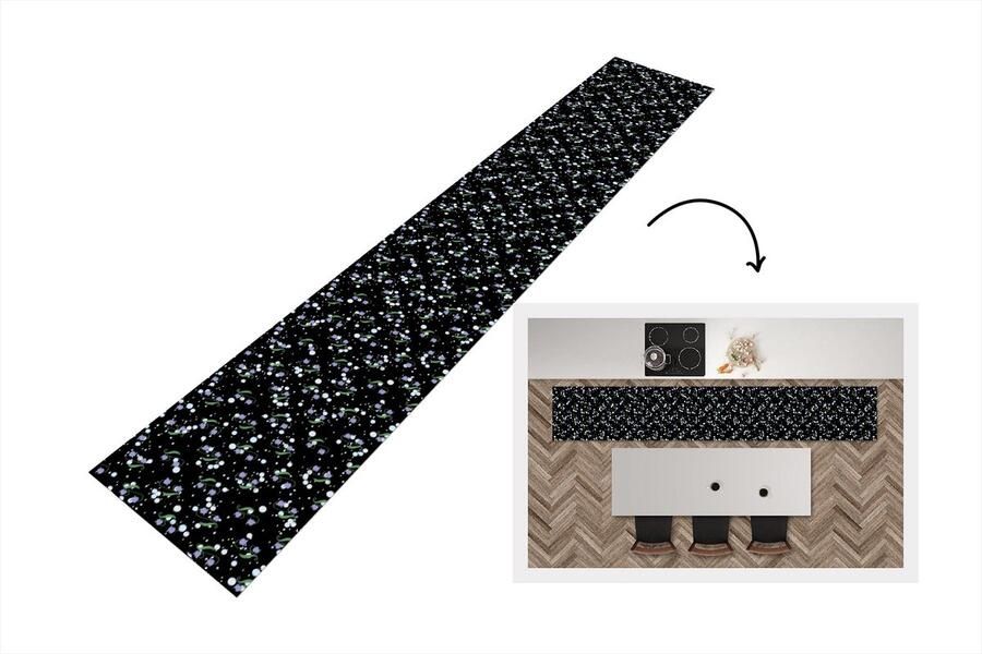 KitchenYeah Keukenloper Loper keuken Bloemen Patronen Pastel 300x50 cm Keukenloper vinyl