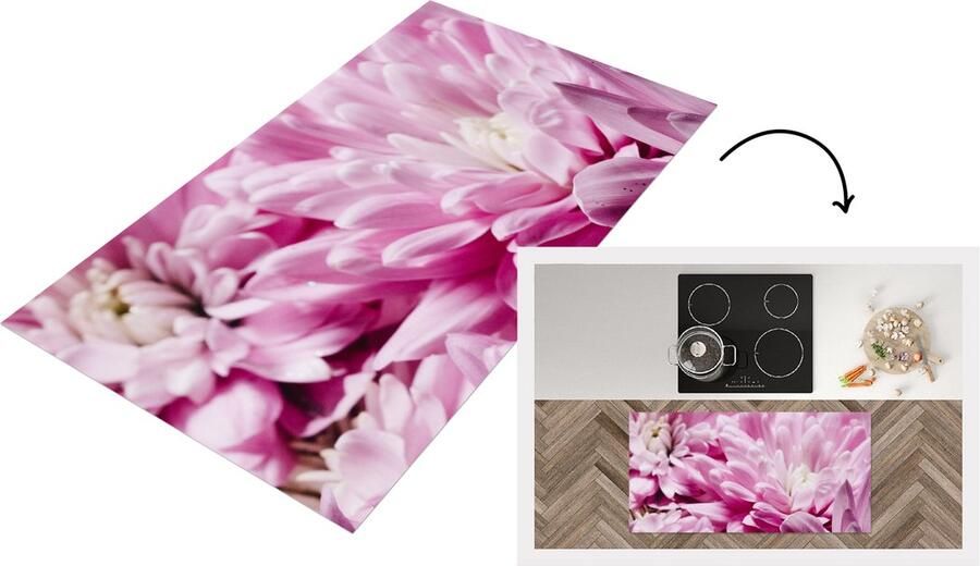 KitchenYeah Keukenloper Loper keuken Bloemen Roze Natuur 120x60 cm Keukenloper vinyl