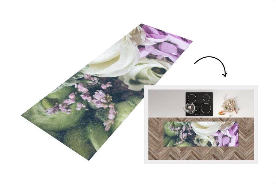 KitchenYeah Keukenloper Loper keuken Bloemen Rozen Natuur 150x50 cm Keukenloper vinyl