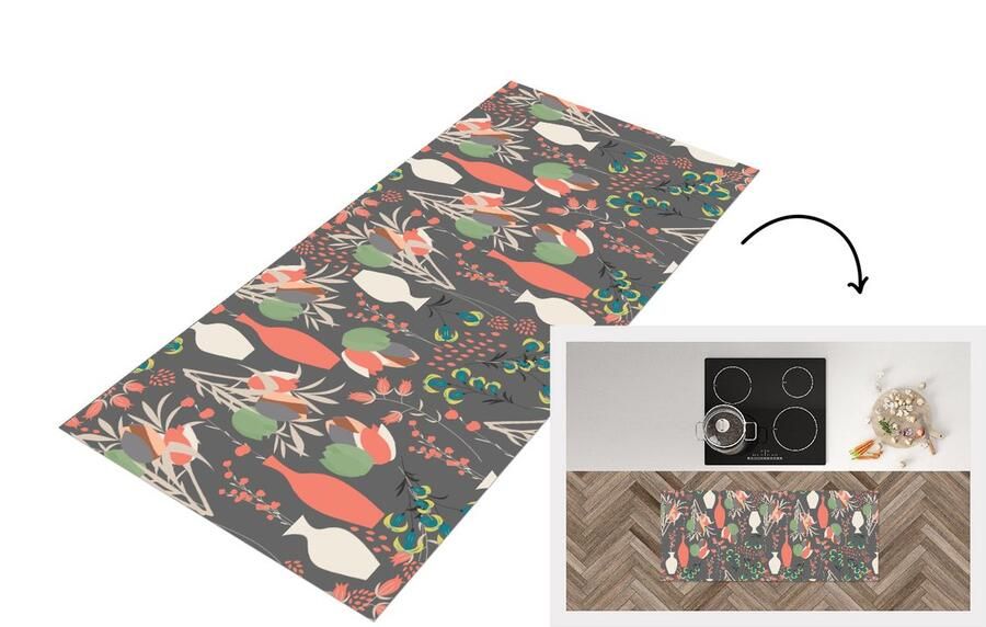 KitchenYeah Keukenloper Loper keuken Boeket Bloemen Patronen 120x50 cm Keukenloper vinyl