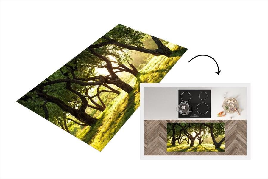 KitchenYeah Keukenloper Loper keuken Bomen Natuur Zon 120x60 cm Keukenloper vinyl