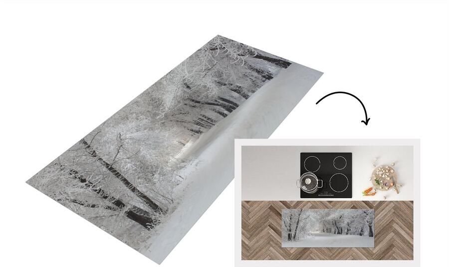 KitchenYeah Keukenloper Loper keuken Bomen Sneeuw Winter 120x50 cm Keukenloper vinyl