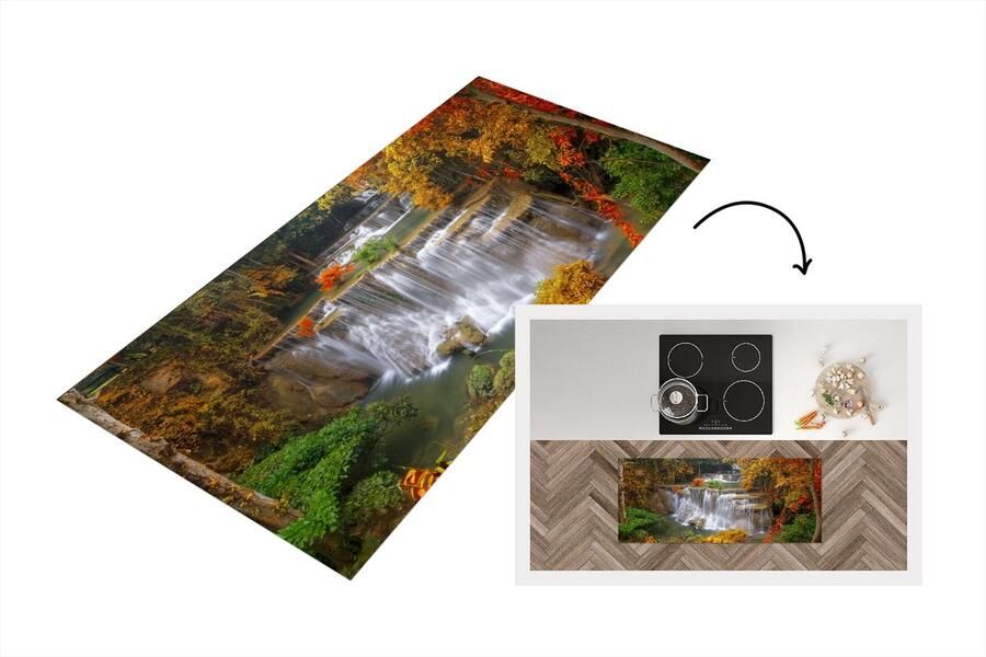KitchenYeah Keukenloper Loper keuken Bomen Waterval Herfst 120x50 cm Keukenloper vinyl