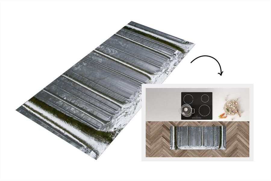 KitchenYeah Keukenloper Loper keuken Bomen Winter Sneeuw 120x50 cm Keukenloper vinyl