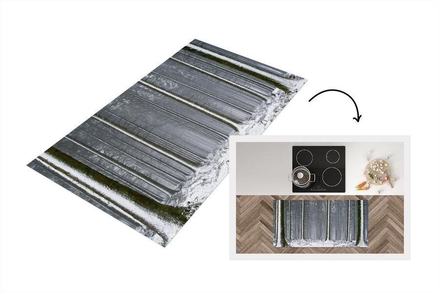 KitchenYeah Keukenloper Loper keuken Bomen Winter Sneeuw 120x60 cm Keukenloper vinyl