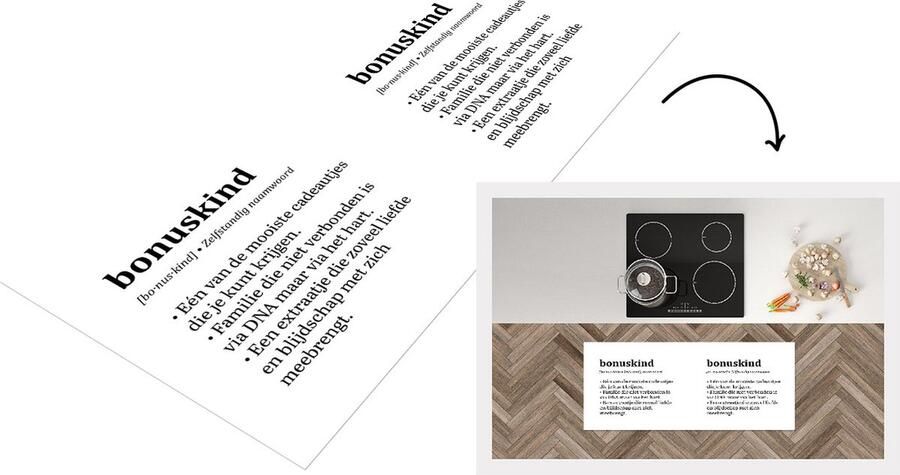 KitchenYeah Keukenloper Loper keuken Bonuskind Familie Spreuken Definitie Quotes Cadeautje 120x50 cm Keukenloper vinyl