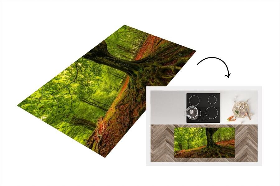 KitchenYeah Keukenloper Loper keuken Boom Bos Herfstbladeren 120x60 cm Keukenloper vinyl