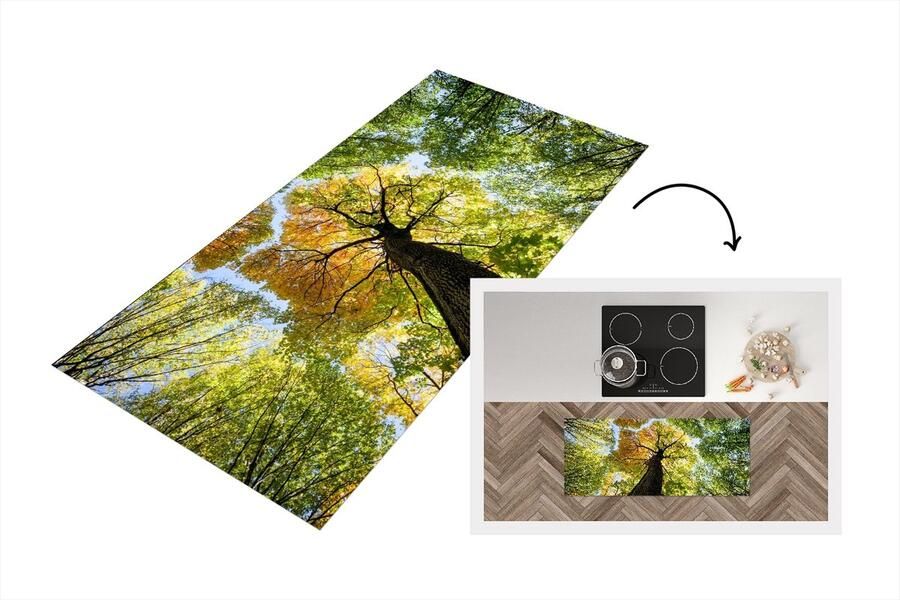 KitchenYeah Keukenloper Loper keuken Boom Natuur Bos 120x50 cm Keukenloper vinyl