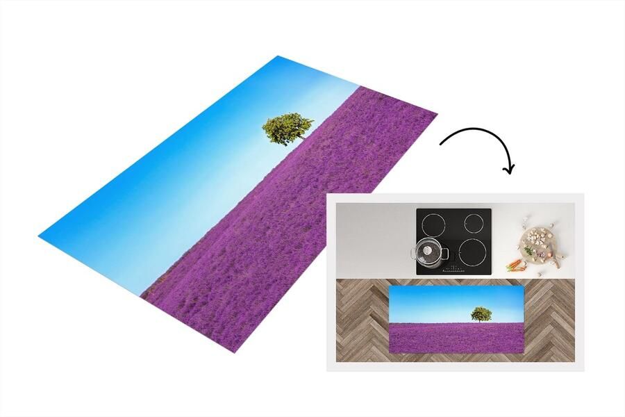 KitchenYeah Keukenloper Loper keuken Boom Paars Lucht Lavendel 120x60 cm Keukenloper vinyl