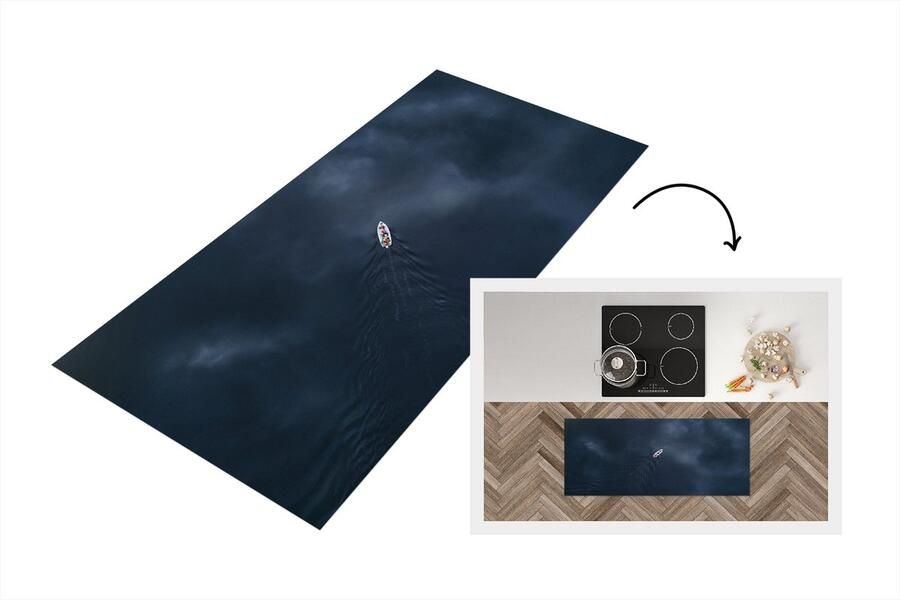 KitchenYeah Keukenloper Loper keuken Boot Zee Water 120x50 cm Keukenloper vinyl