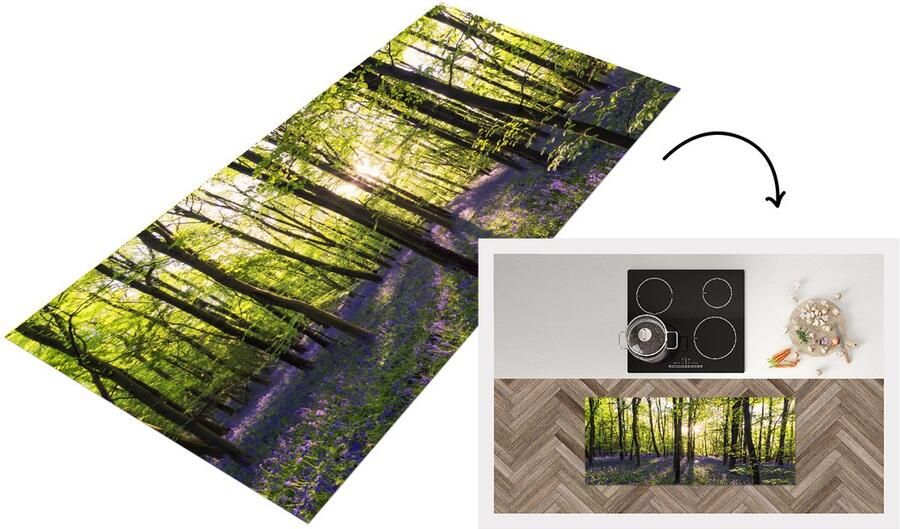 KitchenYeah Keukenloper Loper keuken Bos Bloemen Lavendel 120x50 cm Keukenloper vinyl