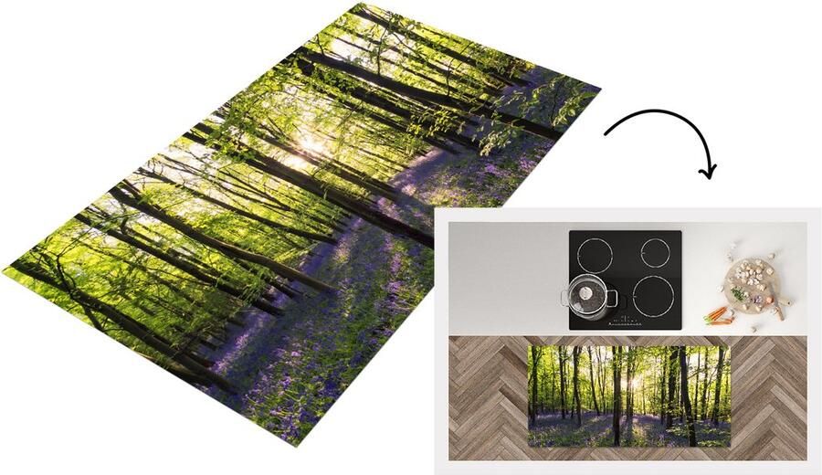 KitchenYeah Keukenloper Loper keuken Bos Bloemen Lavendel 120x60 cm Keukenloper vinyl