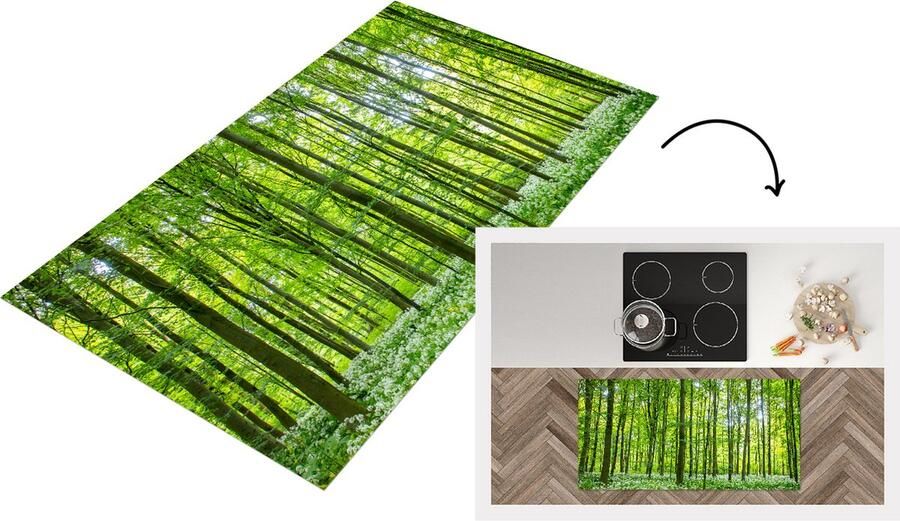 KitchenYeah Keukenloper Loper keuken Bos Bomen Groen 120x60 cm Keukenloper vinyl