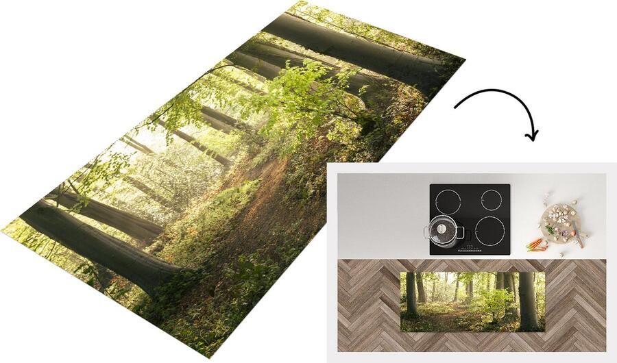 KitchenYeah Keukenloper Loper keuken Bos Boom Pad 120x50 cm Keukenloper vinyl