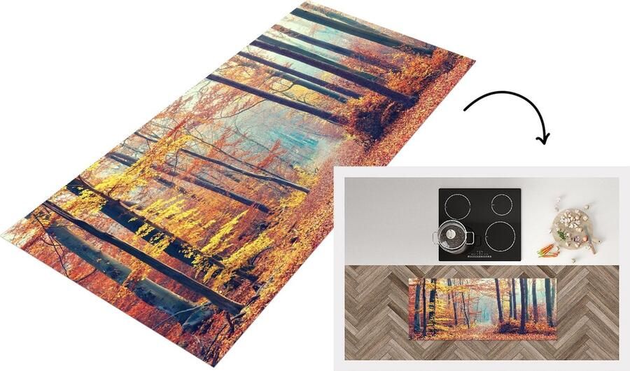 KitchenYeah Keukenloper Loper keuken Bos Herfst Bladeren 120x50 cm Keukenloper vinyl