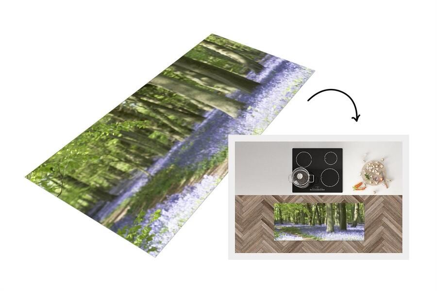 KitchenYeah Keukenloper Loper keuken Bos Pad Wilde Bloemen 120x50 cm Keukenloper vinyl