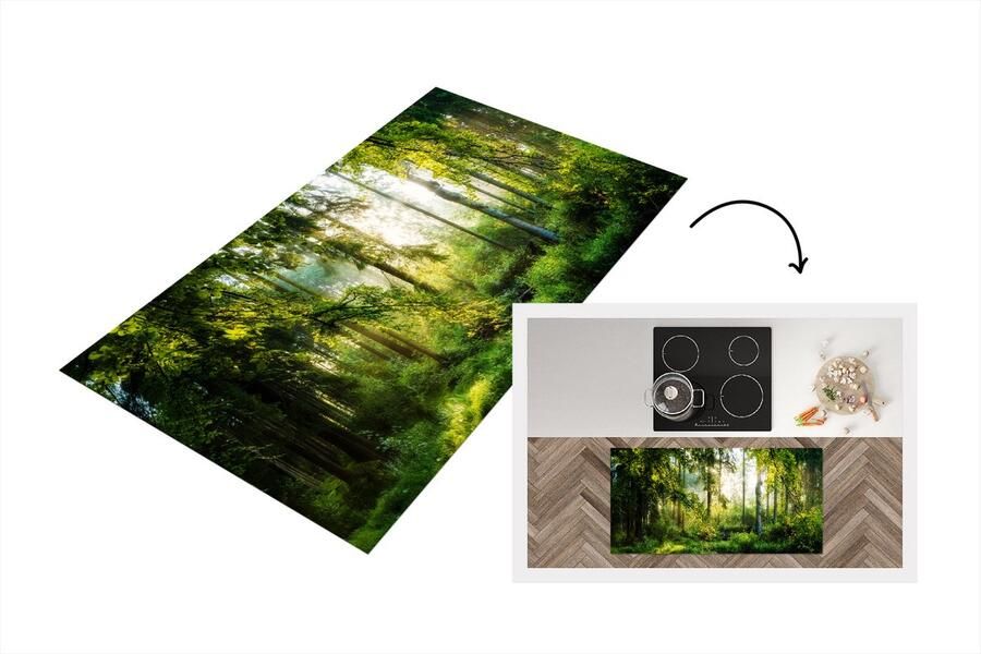 KitchenYeah Keukenloper Loper keuken Bos Zon Bomen 120x60 cm Keukenloper vinyl