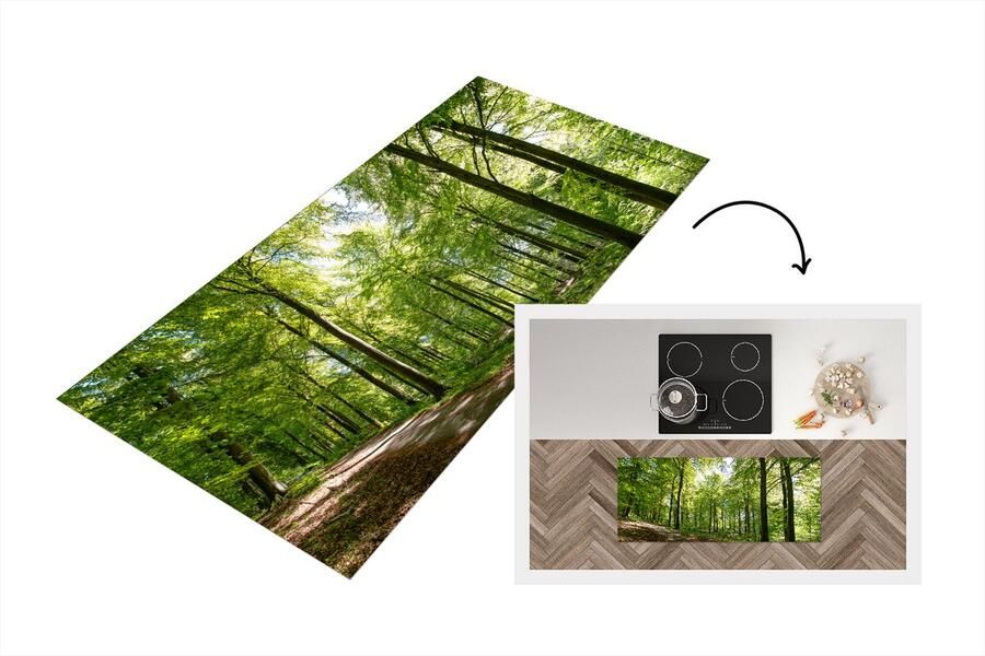 KitchenYeah Keukenloper Loper keuken Bos Zon Boom 120x50 cm Keukenloper vinyl