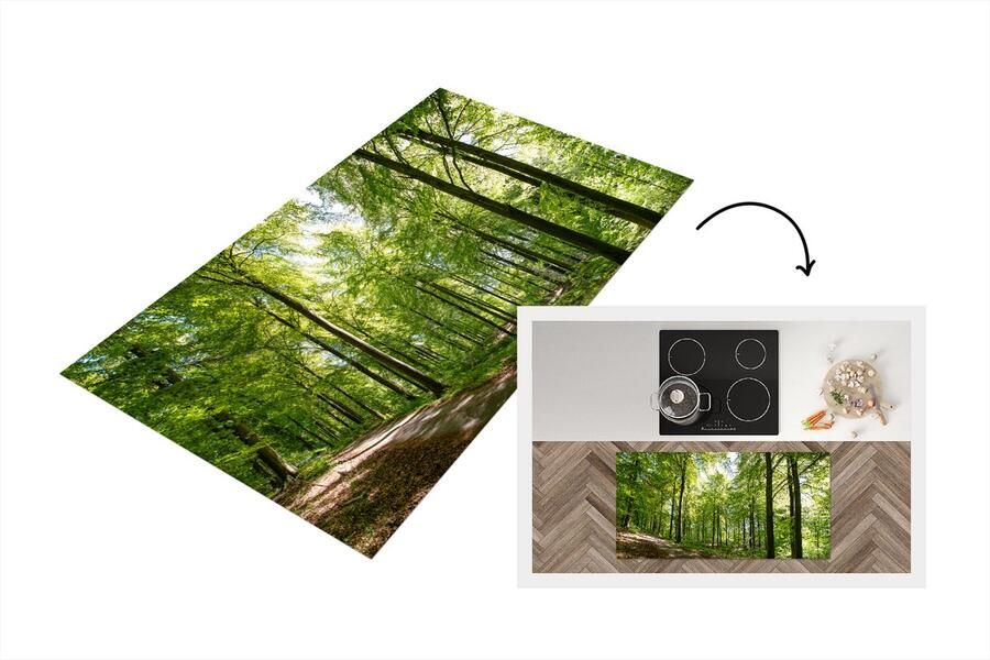 KitchenYeah Keukenloper Loper keuken Bos Zon Boom 120x60 cm Keukenloper vinyl