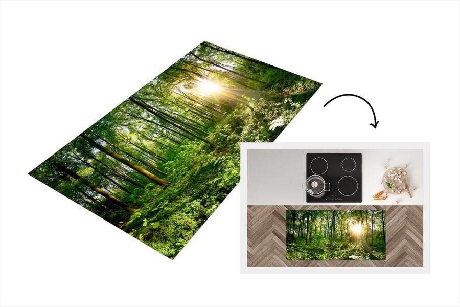 KitchenYeah Keukenloper Loper keuken Bos Zon Lente 120x60 cm Keukenloper vinyl
