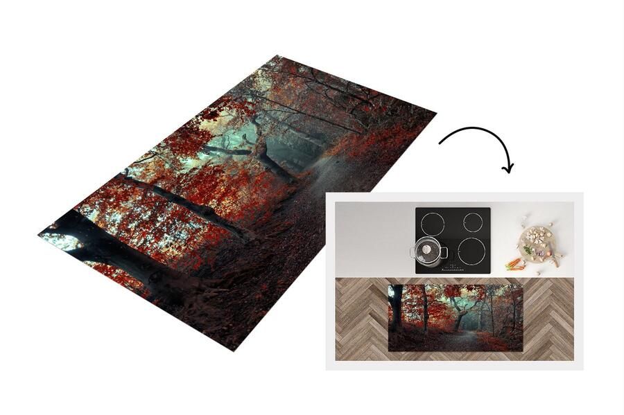 KitchenYeah Keukenloper Loper keuken Bospad Bomen Pad door Bos Herfst 120x60 cm Keukenloper vinyl