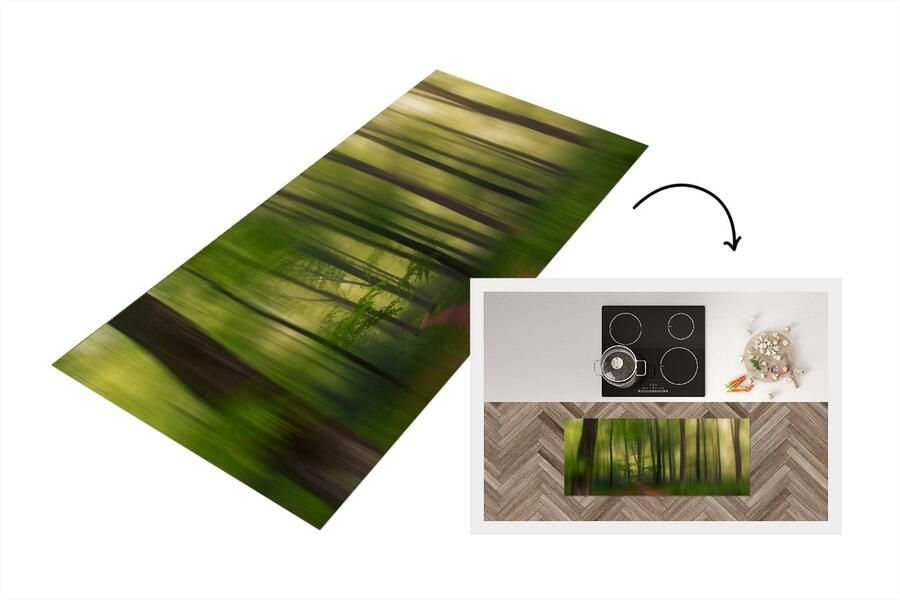 KitchenYeah Keukenloper Loper keuken Bospad Tropisch Groen Bomen Bos Natuur 120x50 cm Keukenloper vinyl