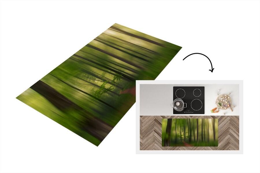 KitchenYeah Keukenloper Loper keuken Bospad Tropisch Groen Bomen Bos Natuur 120x60 cm Keukenloper vinyl