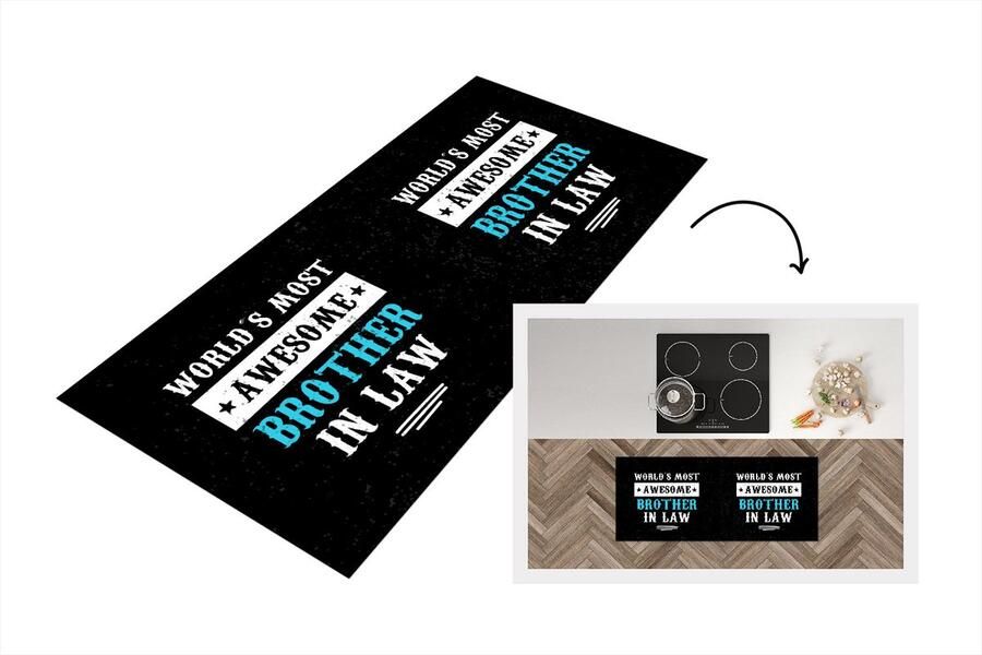 KitchenYeah Keukenloper Loper keuken Broer Familie Quote 120x50 cm Keukenloper vinyl