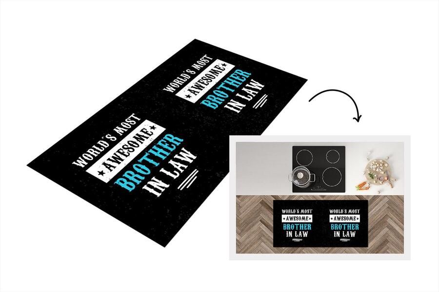 KitchenYeah Keukenloper Loper keuken Broer Familie Quote 120x60 cm Keukenloper vinyl