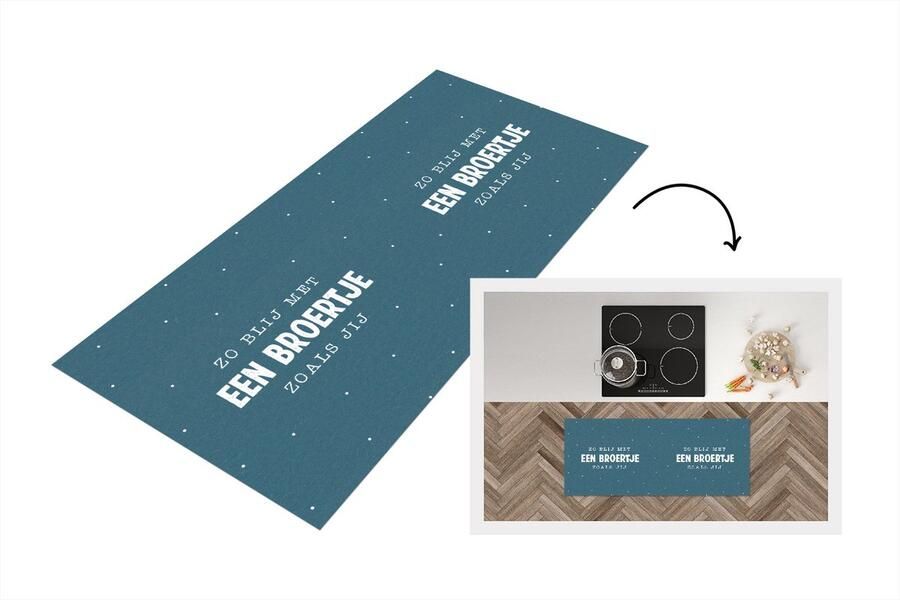 KitchenYeah Keukenloper Loper keuken Broer Spreuken Quotes Zo blij met een broertje zoals jij 120x50 cm Keukenloper vinyl