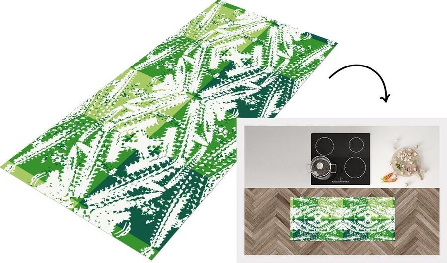 KitchenYeah Keukenloper Loper keuken Cactus Planten Patroon 120x50 cm Keukenloper vinyl