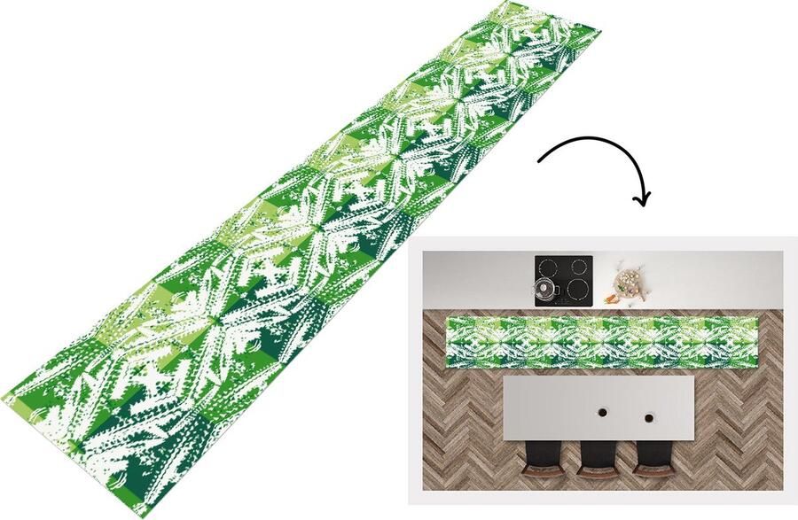 KitchenYeah Keukenloper Loper keuken Cactus Planten Patroon 300x50 cm Keukenloper vinyl