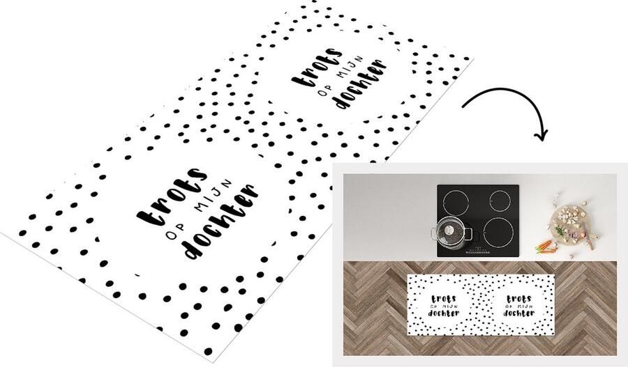 KitchenYeah Keukenloper Loper keuken Cadeau Dochters Quotes Tekst Trots op mijn Dochter Spreuken 120x50 cm Keukenloper vinyl