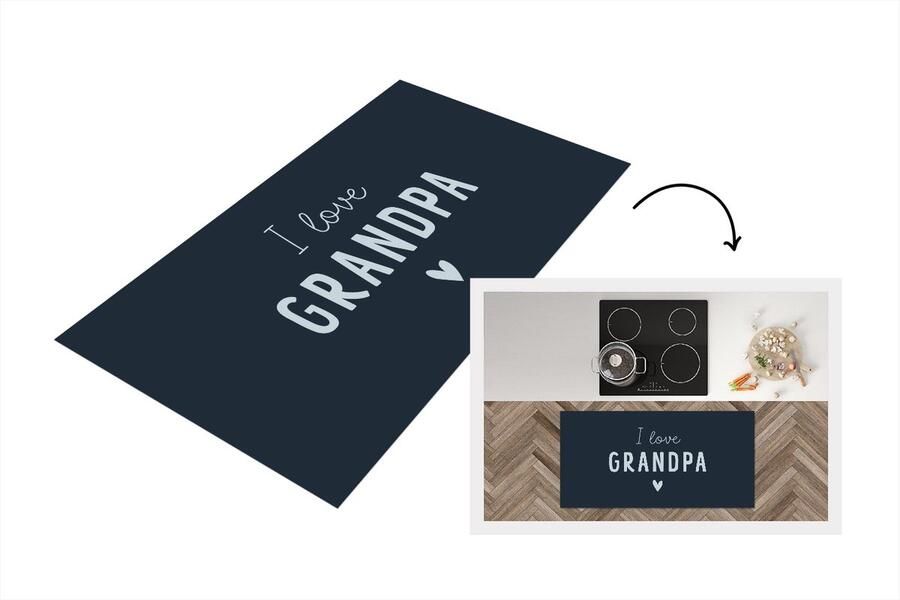 KitchenYeah Keukenloper Loper keuken Cadeau opa Vaderdag Quote I love grandpa Spreuken 120x60 cm Keukenloper vinyl