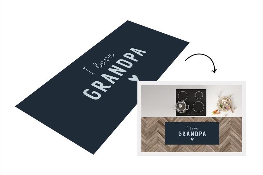 KitchenYeah Keukenloper Loper keuken Cadeau opa Vaderdag Quote I love grandpa Spreuken 120x50 cm Keukenloper vinyl
