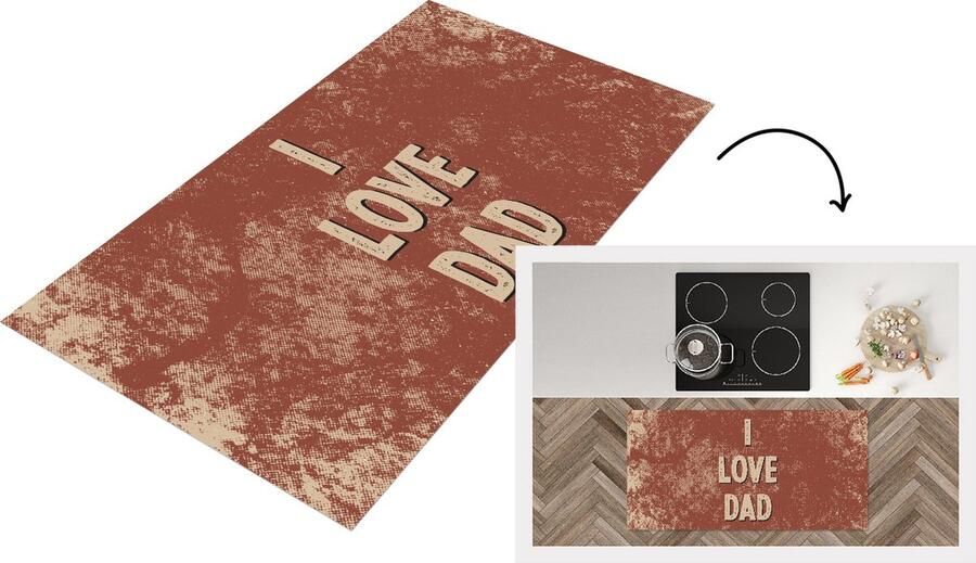 KitchenYeah Keukenloper Loper keuken Cadeautje Vaderdag Papa Spreuken I love dad Quote 120x60 cm Keukenloper vinyl