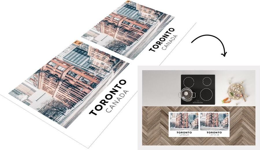 KitchenYeah Keukenloper Loper keuken Canada Architectuur Winter 120x50 cm Keukenloper vinyl