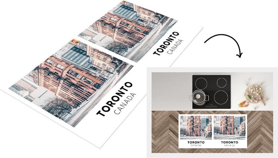 KitchenYeah Keukenloper Loper keuken Canada Architectuur Winter 120x60 cm Keukenloper vinyl