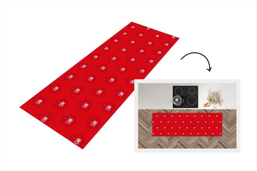 KitchenYeah Keukenloper Loper keuken Canada Vlaggen Patronen 180x60 cm Keukenloper vinyl